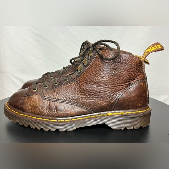 🇬🇧 VINTAGE Rare Dr. Doc Martens Brown Leather 8088 Combat Boots MADE IN ENGLAND - Picture 3 of 13